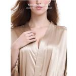 Spring 100% Mulberry Silk Sleepwear , V Neck 22 Momme Silk Pyjamas