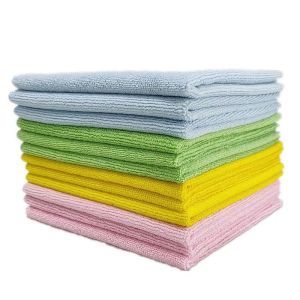 China Custom Logo Microfiber Cleaning Cloths 400gsm Lint-Free Reusable on sale
