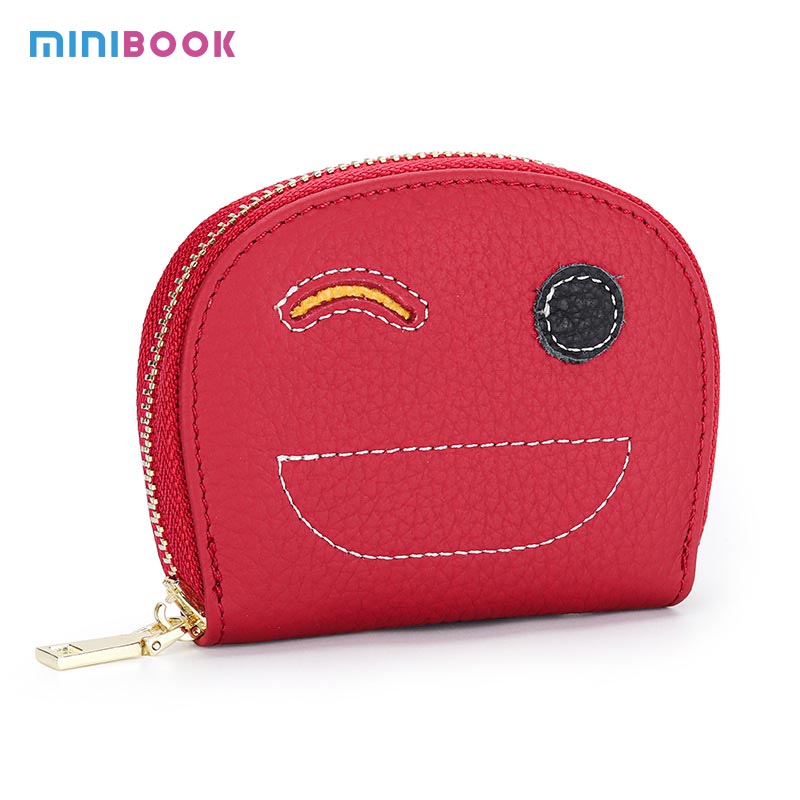 Zipper Hasp Closure Women's Ultra-thin Genuine Leather Keychain Pouch from Minibook