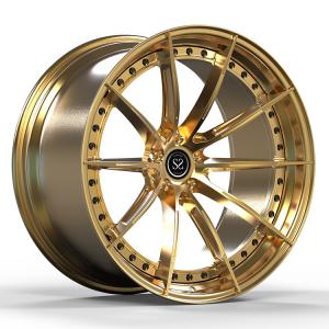 China 5x112 Rims For Audi RS8 Gloss Black 2-PC Forged Aluminum Alloy Rims Staggered 19 And 20 Inches factory
