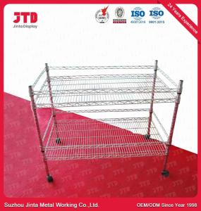 China 1000mm Wire Display Shelving 100kgs Two Layer Dish Rack factory