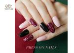 Red long ballerina press on DIY Fake Nails 3 Minutes Fast Manicure