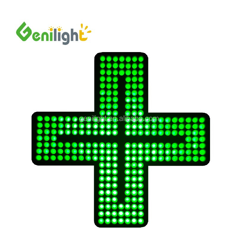 Bright LED Pharmacy Cross Sign 19 x 19inchs Electric Advertising Display Board