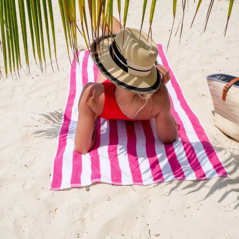 Performance Stripe Beach Towel: Quick-Drying, Highly Absorbent Large Towel with