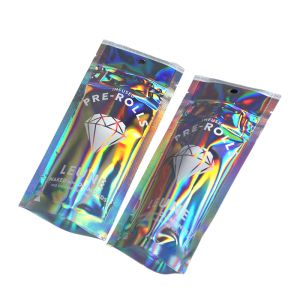 China Zipper Top 7g Holographic Stand Up Pouch Heat Seal Closure on sale