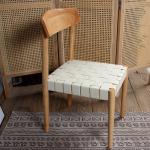 Solid Wood Braided Seat Dining Chair Furniture Finish Lacquered With Customized