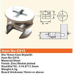 China C015 Furniture connecting fittings:Cam connectors factory