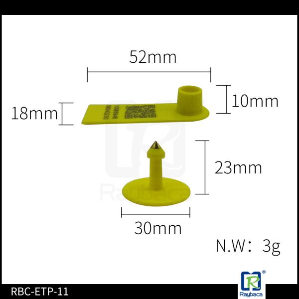 Livestock Management Visual Ear Tag Yellow Color Two Side Stable Distance