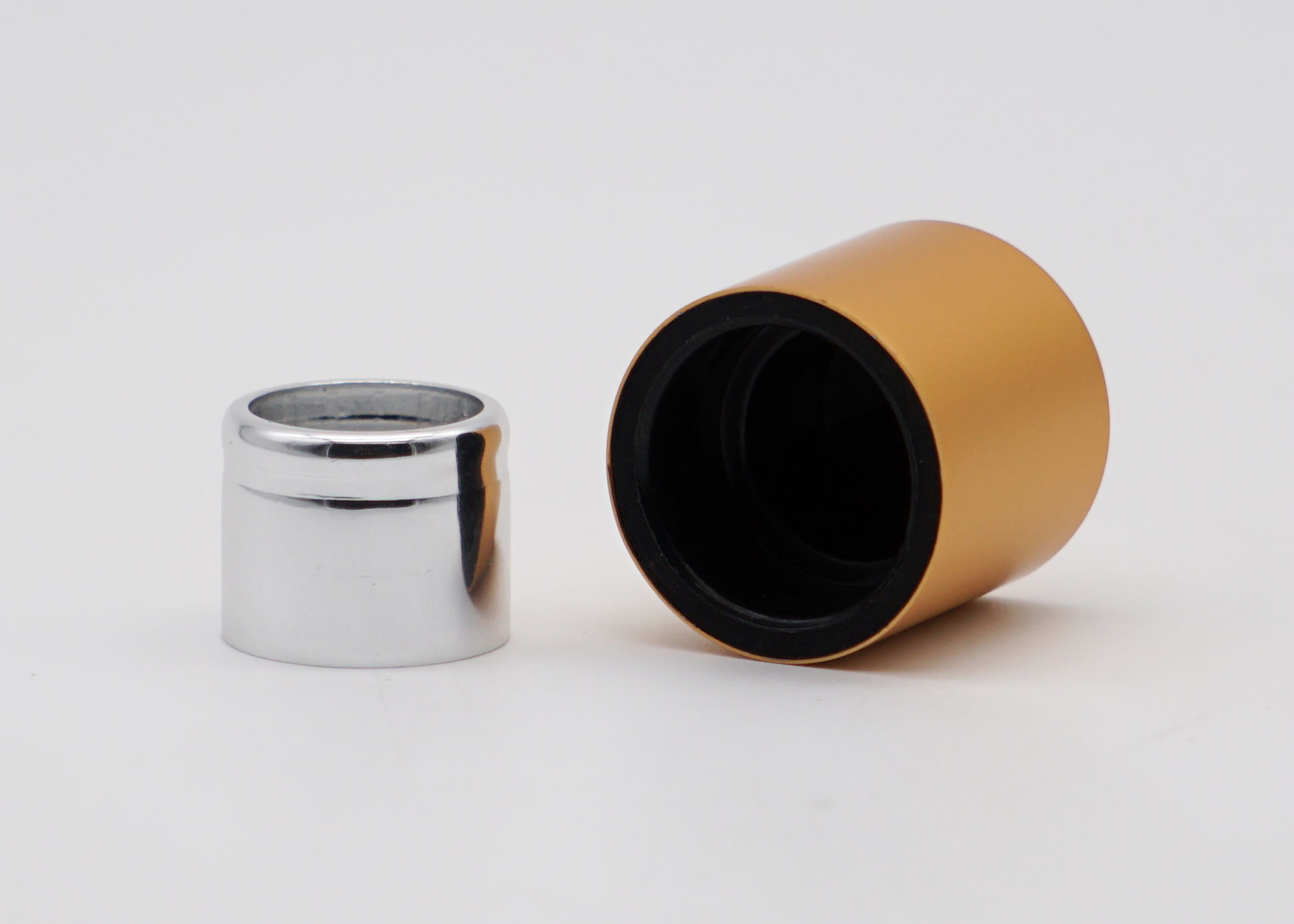 Matte Silver Perfume Cap Aluminum Cylinder Bottle Lids Non Spill