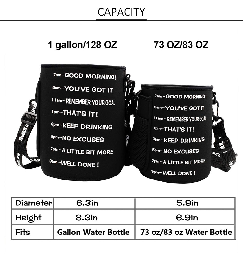 Multipurpose Neoprene Water Bottle Sleeve With Time Marker