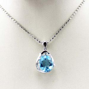 China 925 Silver Jewelry 9x11mm Oval Cubic Zircon Pendant Necklace (P08) factory