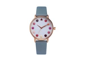 China Quartz Women Custom Logo Genuine Leather Wrist Watch Stainless Steel Back factory