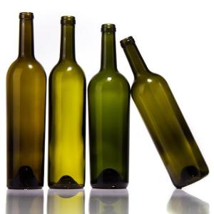 China 750ml Clear Amber Glass Wine Bottle for Red Wine Bordeaux Burgundy Bottle factory