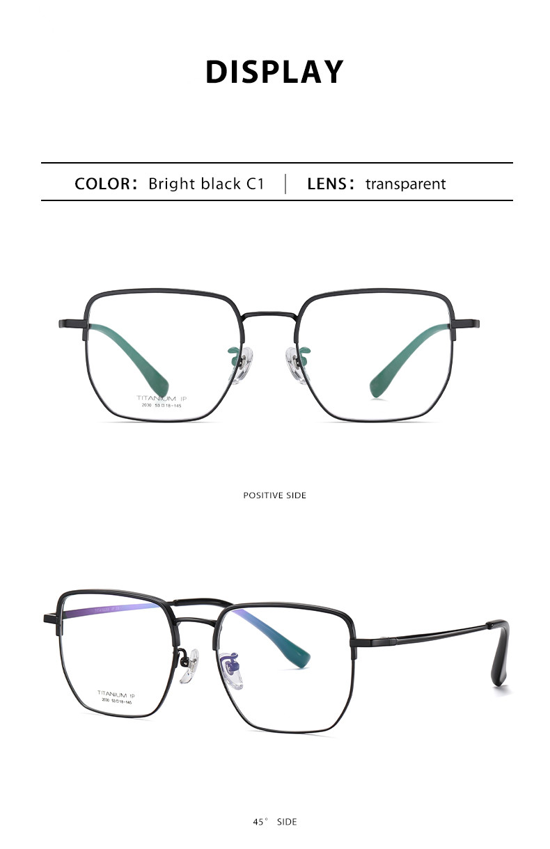 Custom Pure Titanium Frame Glasses Optical Easy Lens Replacement