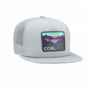 Custom Embroidered Flat Bill Snapback Hats , Nylon Mesh  Snapback Hats