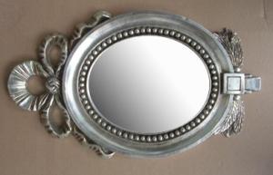 China bowknot hotel framed bathroom mirror,wood framed bathroom mirror factory