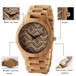 100% Bamboo Japan Movt Quartz Watch Stainless Steel Back 12 Month Guarantee