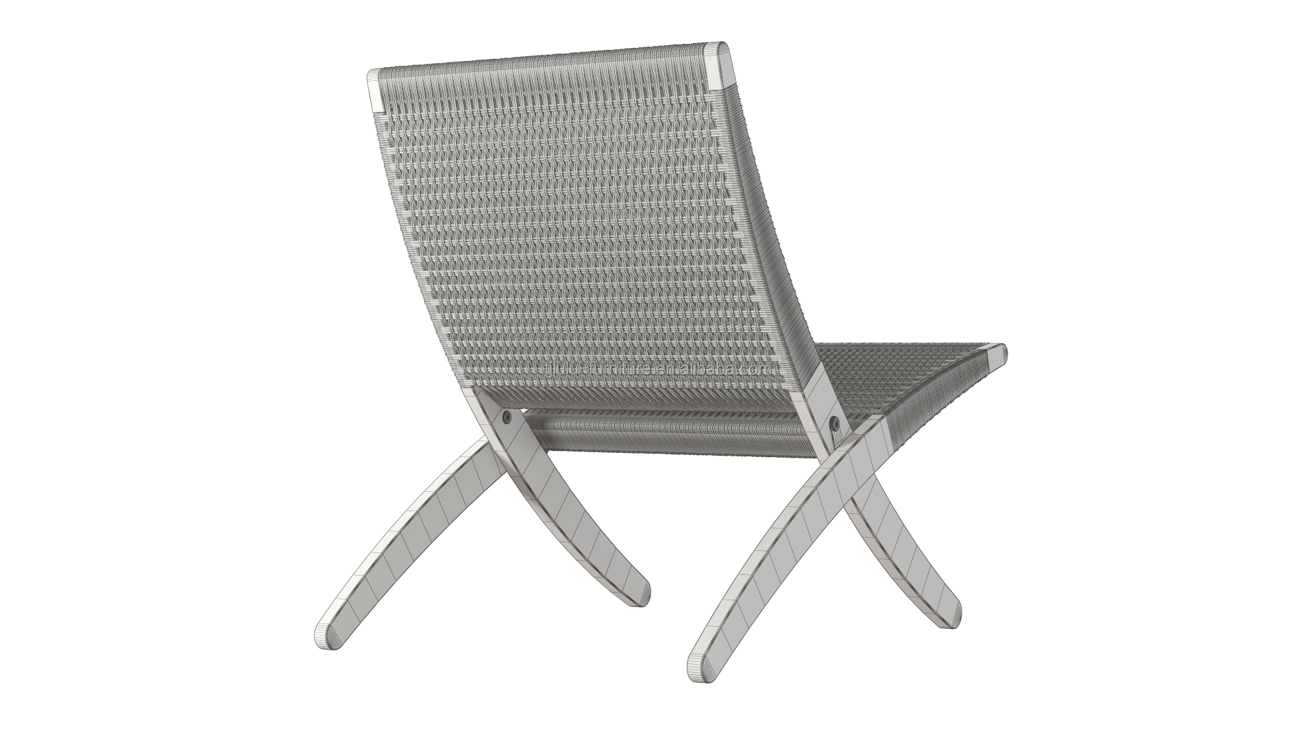 Dining Chair Nordic Lounge Solid Wood Chair Design Classical Woven Rope Non-Foldable