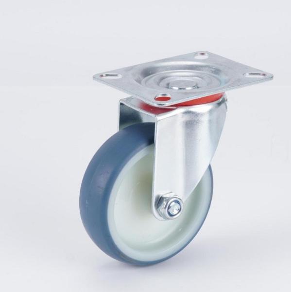 China 3 4 5 Inch Blue Tpr 60-100kg Load Capacity Threaded Stem With Brake Large-Scale Catering Industrial Casters factory