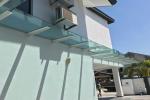 Customized Color Commercial Steel Awnings , Windproof Glass And Steel Awnings