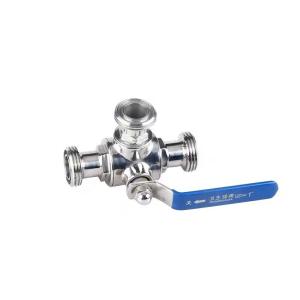 China WZ 3 way ball valve for medical tanks DIN 3A SMS Equal Stainless steel 304 316 316l factory