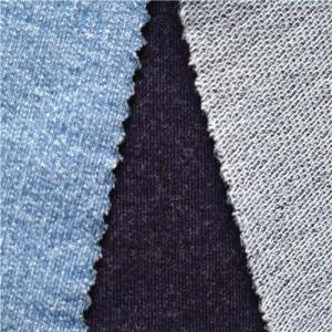 China winter indigo knit denim for women jeans factory