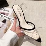 6111-3 Korean Fashion Pointed Shallow Mouth Transparent High Heels Sexy