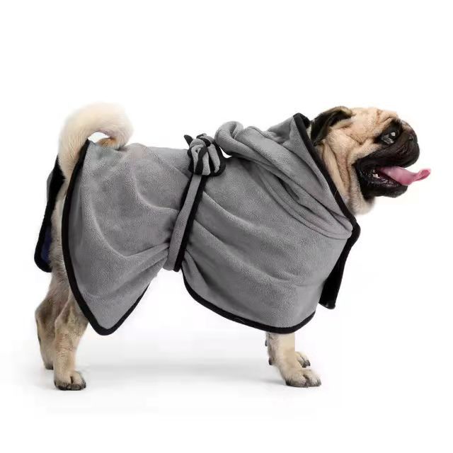 Coffee Super Absorbent Pet Bathrobe Quick Dry Microfibre Dog Robe All Season