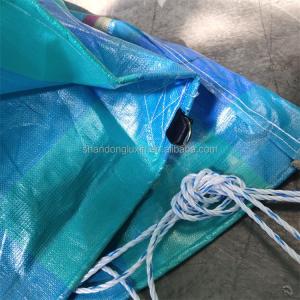 China 500D Yarn Count Tarpaulin Waterproof Outdoor Plastic Cover Blue Poly Tarp for Outdoor factory