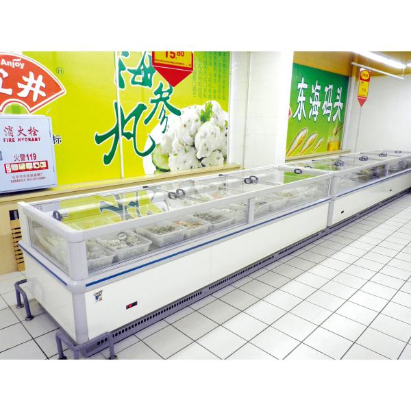 China Single Sided Produce Cooler Display For Supermarket Frozen Food factory