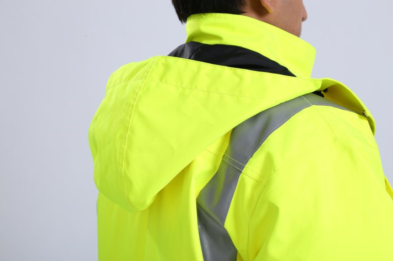 7 In 1 OEM Hivis Winter Work Jacket , 300D Oxford Hi Vis Heavy Duty Work Coats