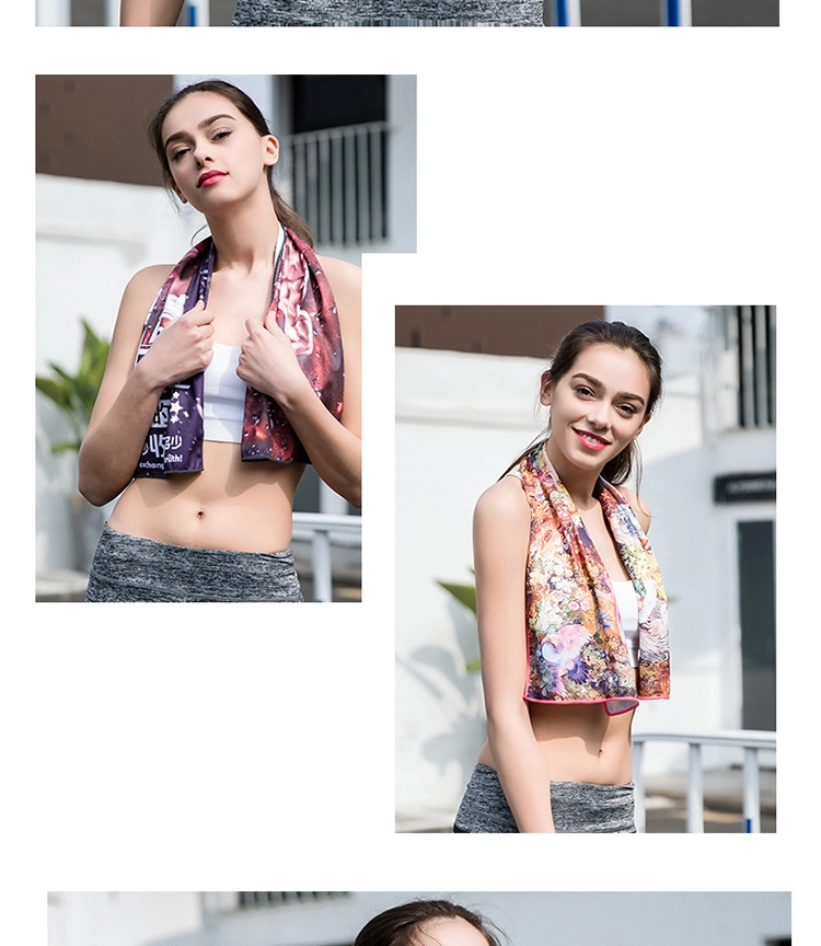 Professional Custom Gym Towel , Stay Cool Ice Towel Digital Printing SGS Certification
