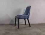 Dark Blue Light Luxury Restaurant Padded Dining Room Chairs Stainless Steel
