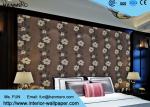 Floral Interior House Decoration Wallpaper With Non Woven Materials , Brown