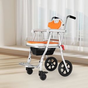 Lightweight Foldable Commode Chair Corrosion Resistance For Elderly And Disabled