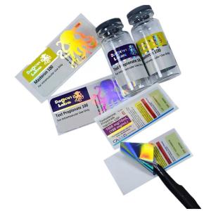 China Hologram Laser PET Vial Labels Customized Design For 10ml Glass factory
