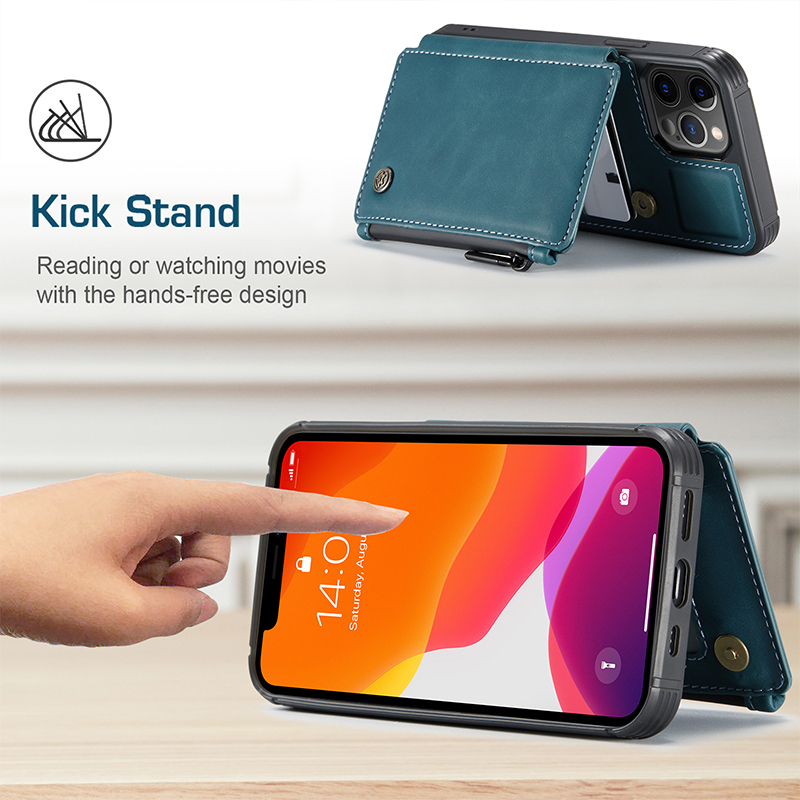 PU Leather Wallet Cover for iPhone 14 15 Pro Max Zipper and Card Slot Closure