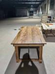 Wholesales Banquet Hotel Home Foldable Solid Pine Wood Farm Table and Bench in