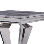 Mirror Silver 60cmx60cmx55cm Stainless Steel Side Tables Marble Top Square Shape