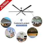 100 Inch Black Modern Metal Blade Large DC Motor Ceiling Fan With 3 Color LED