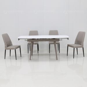 China Modern Home 1.1CBM SS Steel Furniture 4 Seater Extendable Dining Table Set factory