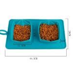 Amazon'S Popular Pet Folding Double Bowl Flannelette Bag Dog Bowl Easy To Carry