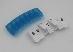 China Small Plastic Pill Box Weekly Organizer With Braille And Logo Printing For Blind People factory