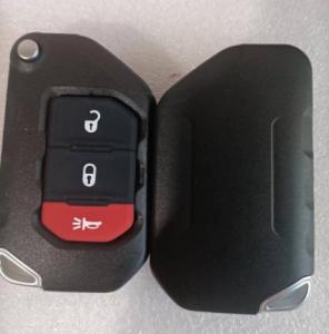 China 433Mhz 2 + 1 button FCC OHT1130261 4A Chip Keyless Flip Key For Jeep Wrangler factory