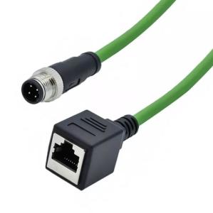 China M12 Wire 8 Pin Cable Connector M12 8 Pin X Code To Male RJ45 Overmoulded on sale