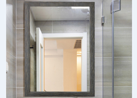 Flower Grain Color Framed Bathroom Mirrors With PS Plastic Mirror Frame
