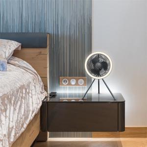 China HEBRONFAN 5000mah Rechargeable Tent Fan With Led Light Digital Control factory