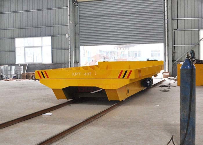 Steel Mill Handling Industrial Trolley Cart , 30T Electric Flatbed Cart