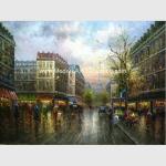 Thick Oil Colorful Paris Painting , Impressionism Wall Art Paris Street Living