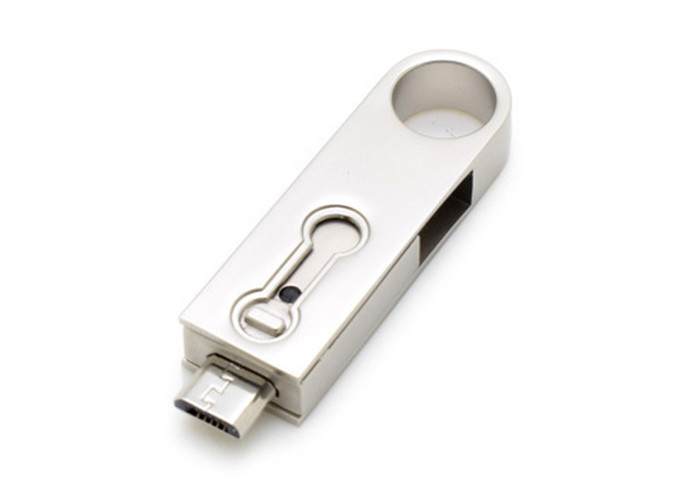 Silvery Otg Usb Flash Drive With High Speed Transfer Rate Ce Certification
